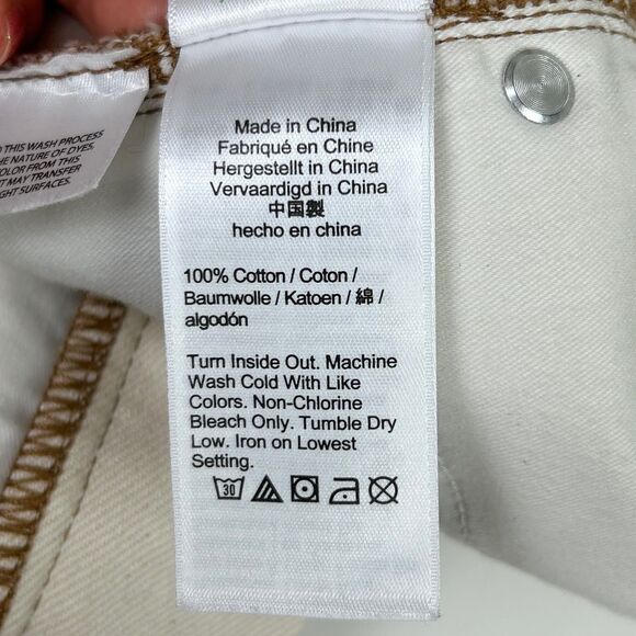 J Crew Mid Length Denim Bermuda Shorts Ecru Beige Cotton Denim Cut Offs Women 31 - Picture 11 of 13